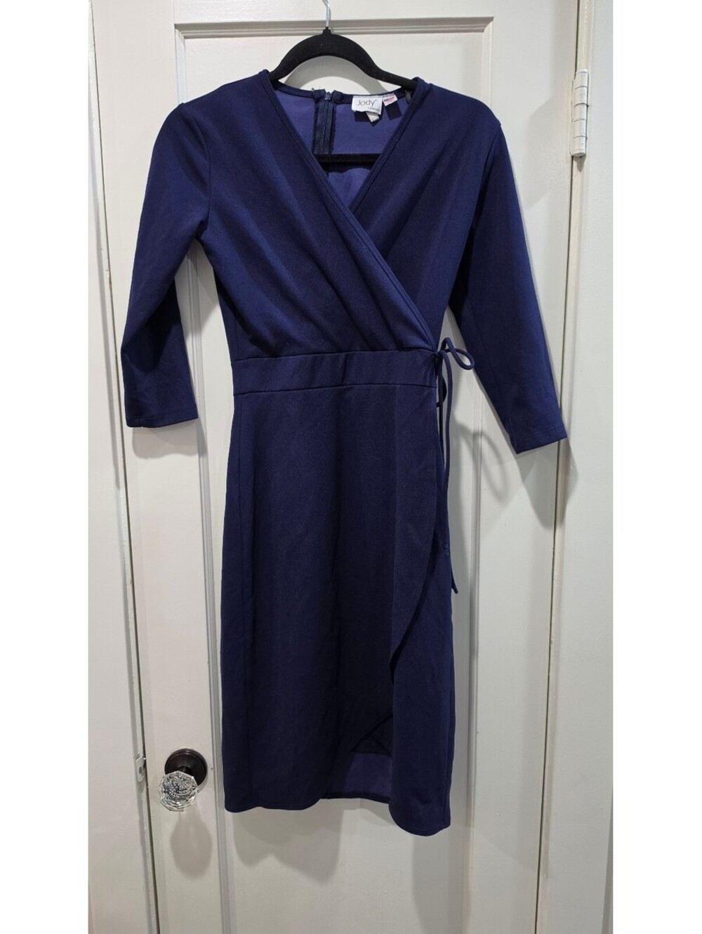 Jody California Navy Blue Wrap Dress XS Small